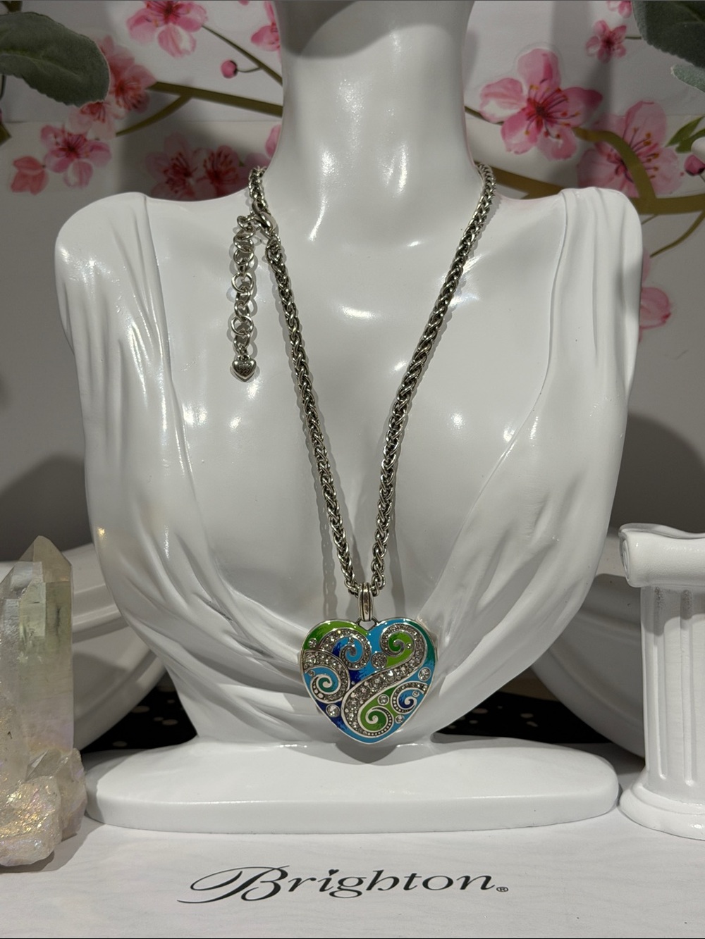 Brighton Heart Pendant Wall Art - Blue & Green Accents